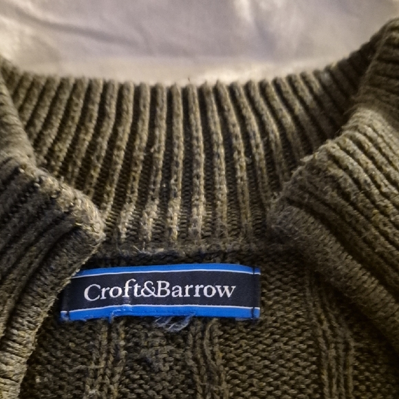 Women's Cable Knit Sweater - Dark Green - Picture 4 of 4